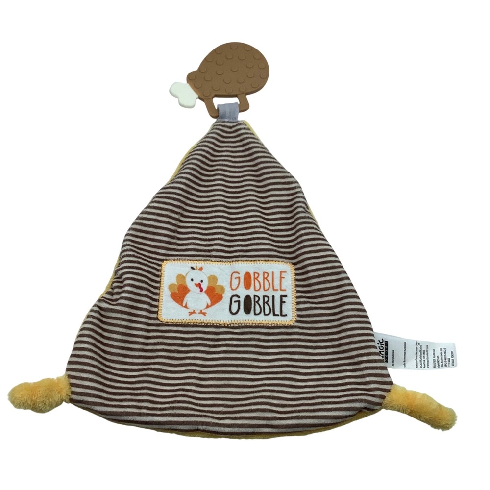 Magic Years Gobble Gobble Turkey Baby Lovey Blanket Teether M51405 Brown‎